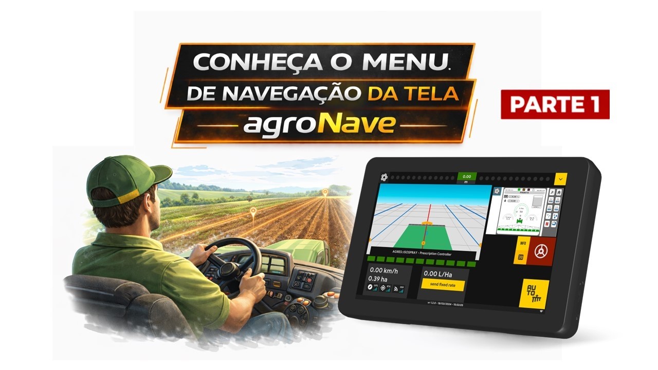 Menu de navegação para operadores - Tela Agres agroNave (Parte 1)