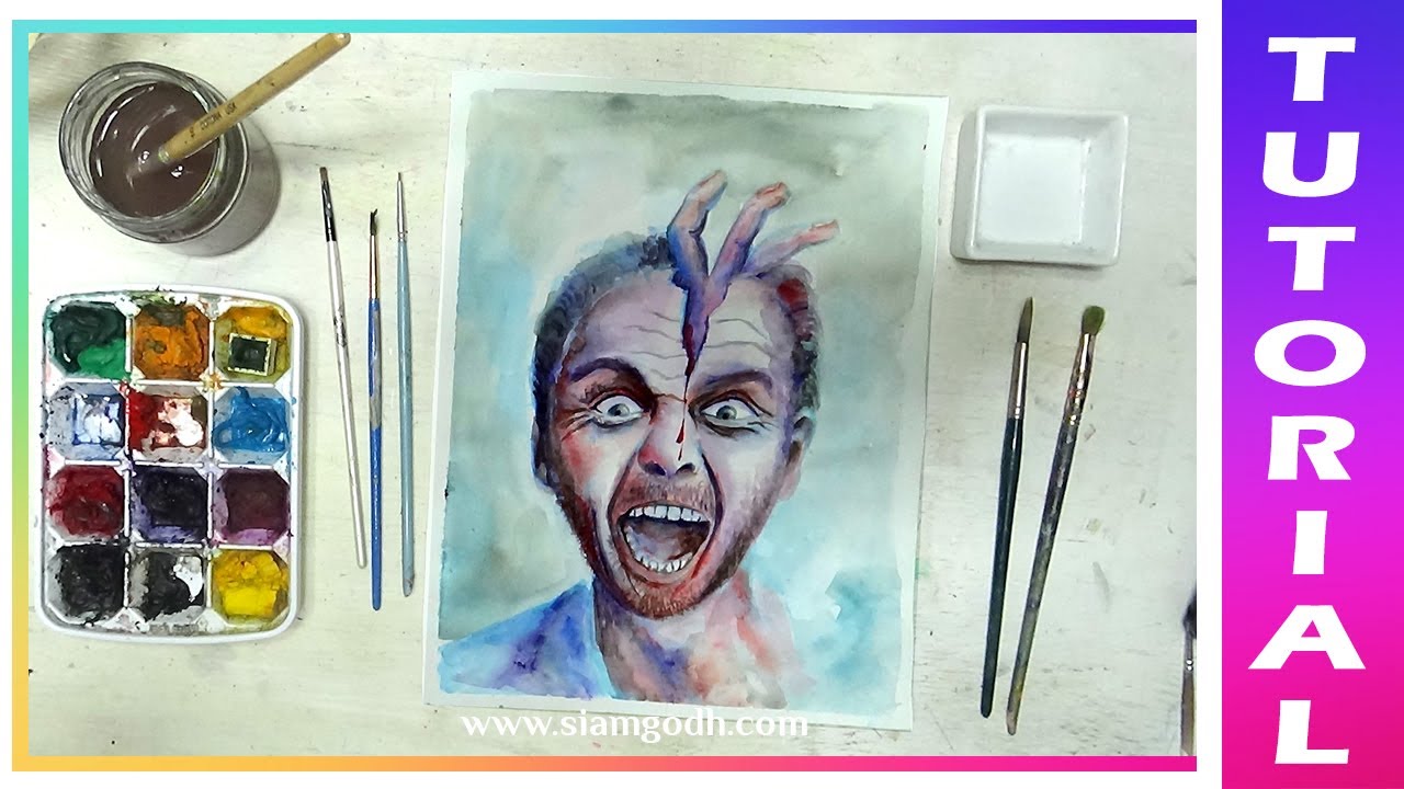 🎨 Como Pintar Rostro con Acuarela 👉 T&eacute;cnica de grisalla