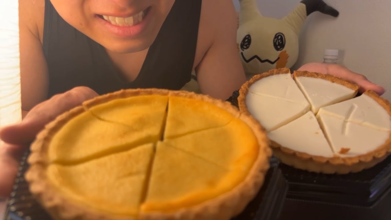 【甘党】深夜にチーズタルトとレアチーズタルトをモグモグ