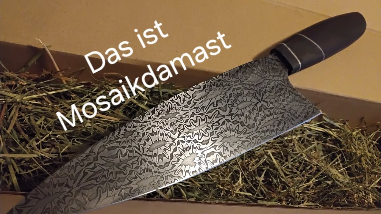 Aus dem Mosaikdamast habe ich mal ein schickes Messer gebaut.