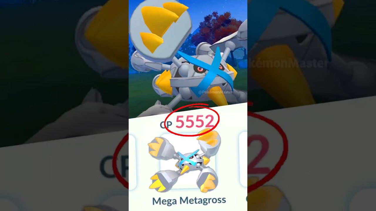 1,2 л.с. Мега Метагросс против Грюнта 50 уровня в Pokemon GO