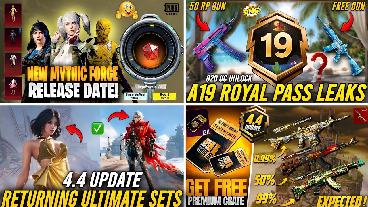 🔴 NEXT MYTHIC FORGE BGMI 4.4🔥| NEXT PREMIUM CRATE BGMI😱| RETURNING ULTIMATE SET😍| BGMI LEAKS