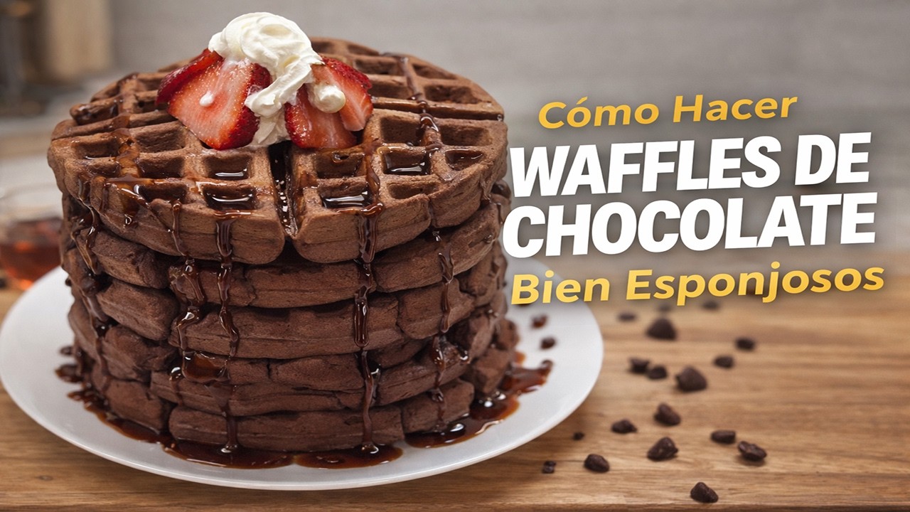 Waffles de Chocolate Súper Esponjosos - Receta Fácil y Deliciosa