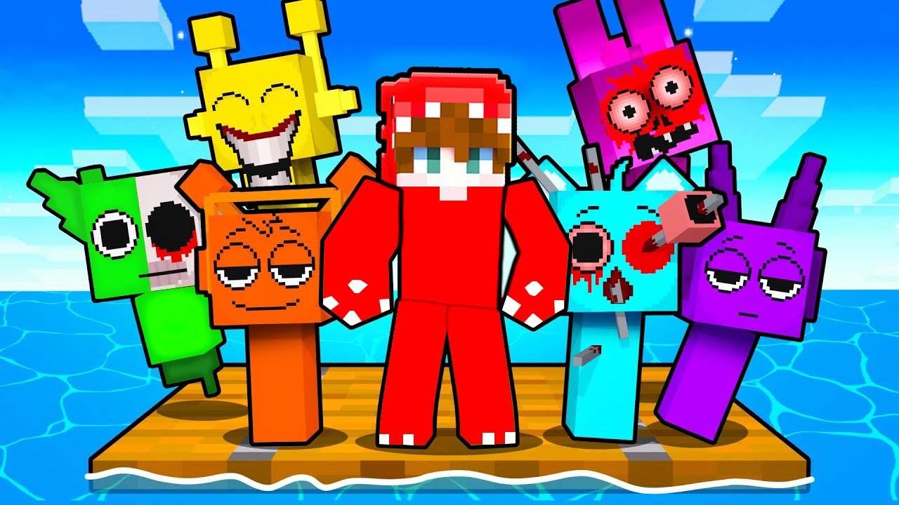 UWIĘZIENI NA TRATWIE ZE SPRUNKI w Minecraft!