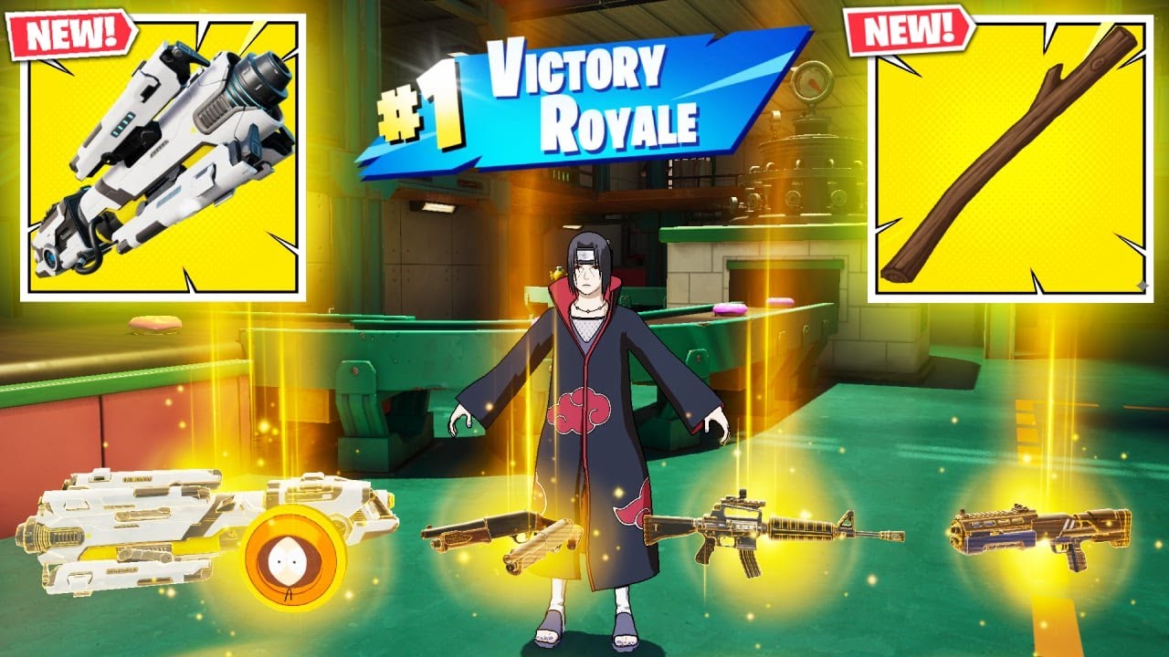 ITACHI UCHIHA vs ALL MYTHIC WEAPONS ( FORTNITE CHAPTER 7 SEASON 1)