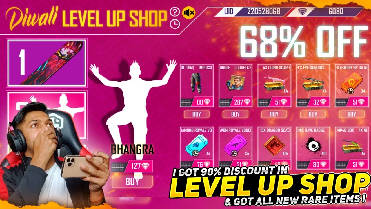 New Diwali Level Up Shop Event I Got All Rare Items In 100 Diamonds At Garena Free Fire 2020