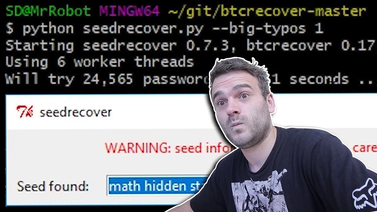 Восстановите резервную фразу из 12 слов с помощью btcrecover seedrecover