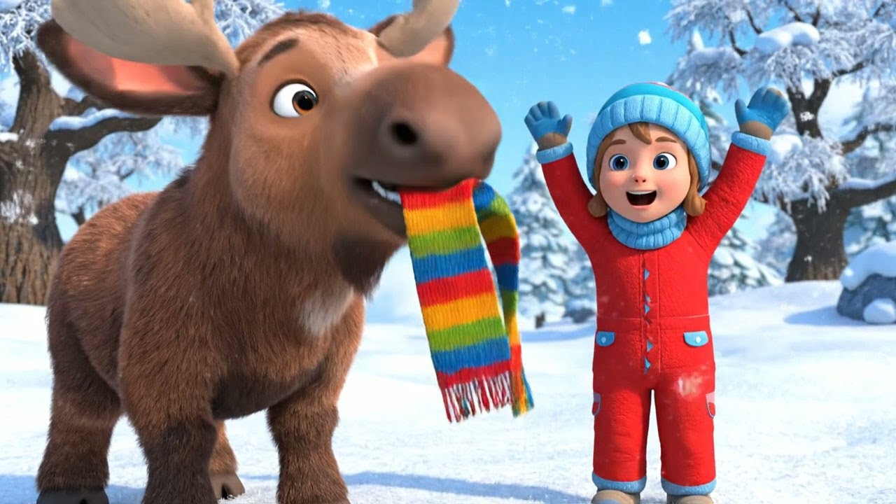 The Crying Baby Moose Lost His Scarf | Kids Nursery Rhyme | Toddler Songs