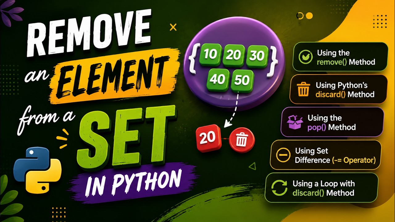 Remove an Element from a Set in Python | 5 Easy Methods Explained