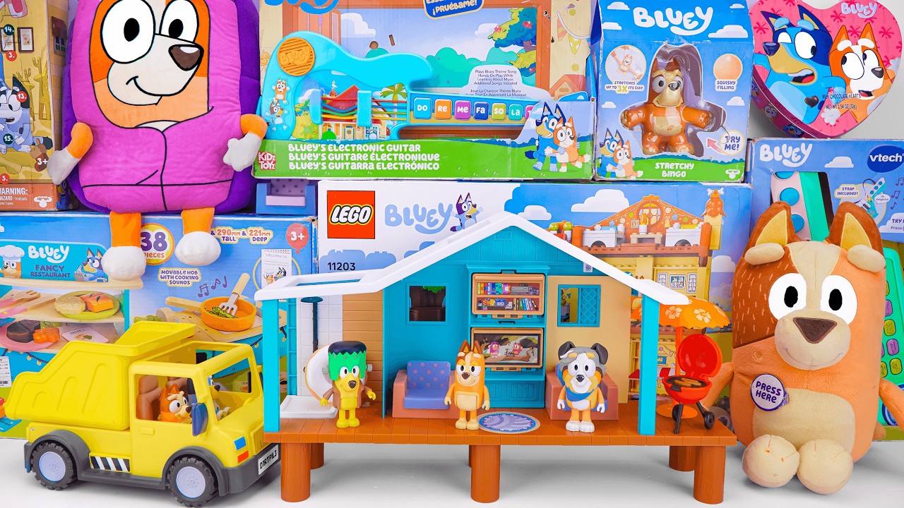 Bluey Toy Collection Unboxing Review 💙 Bluey's Beach Cabin Playset & Bluey Dump Truck Playset