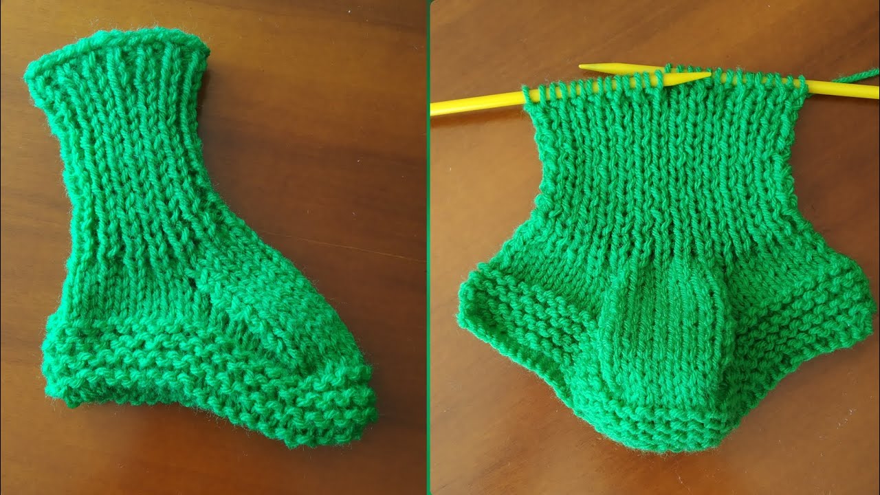 Meia de tricô infantil do tipo pantufa