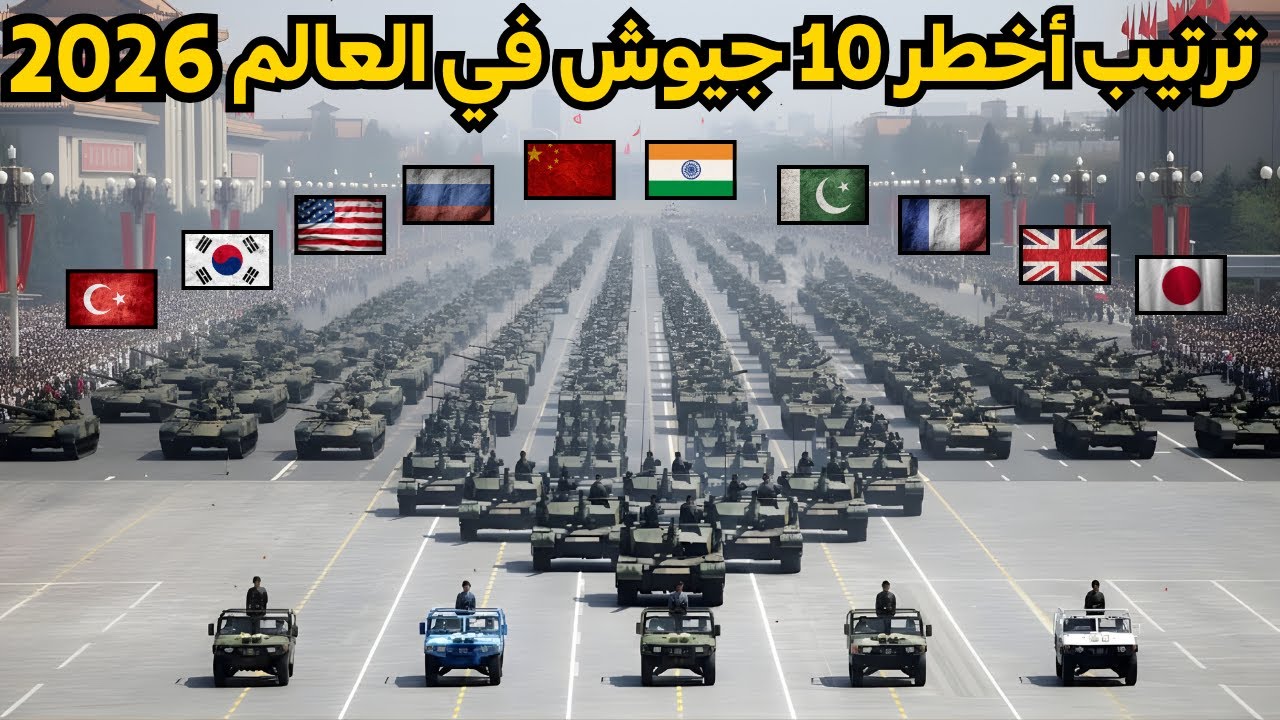 الترتيب الرسمي و الجديد لأقوى 10 جيوش في العالم لعام 2026 حسب موقع غلوبال فاير باور 2026.