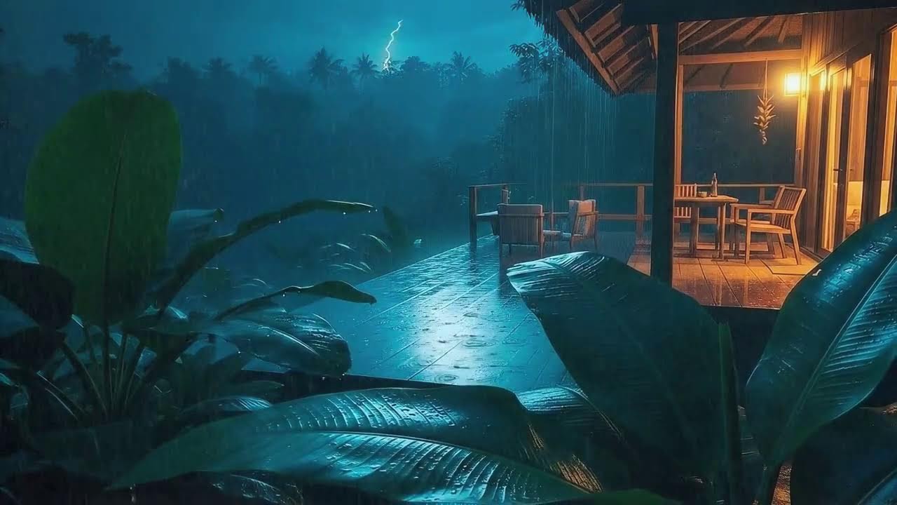 Sleep Faster with Light Rain and Soft Thunder at Cozy Cabin 🌧️