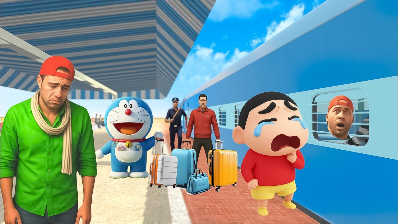 🎯😃SHINCHAN AND DOREMON ARRIVED ON RAILWAY STATION 💥 | DEV GAMERZ 