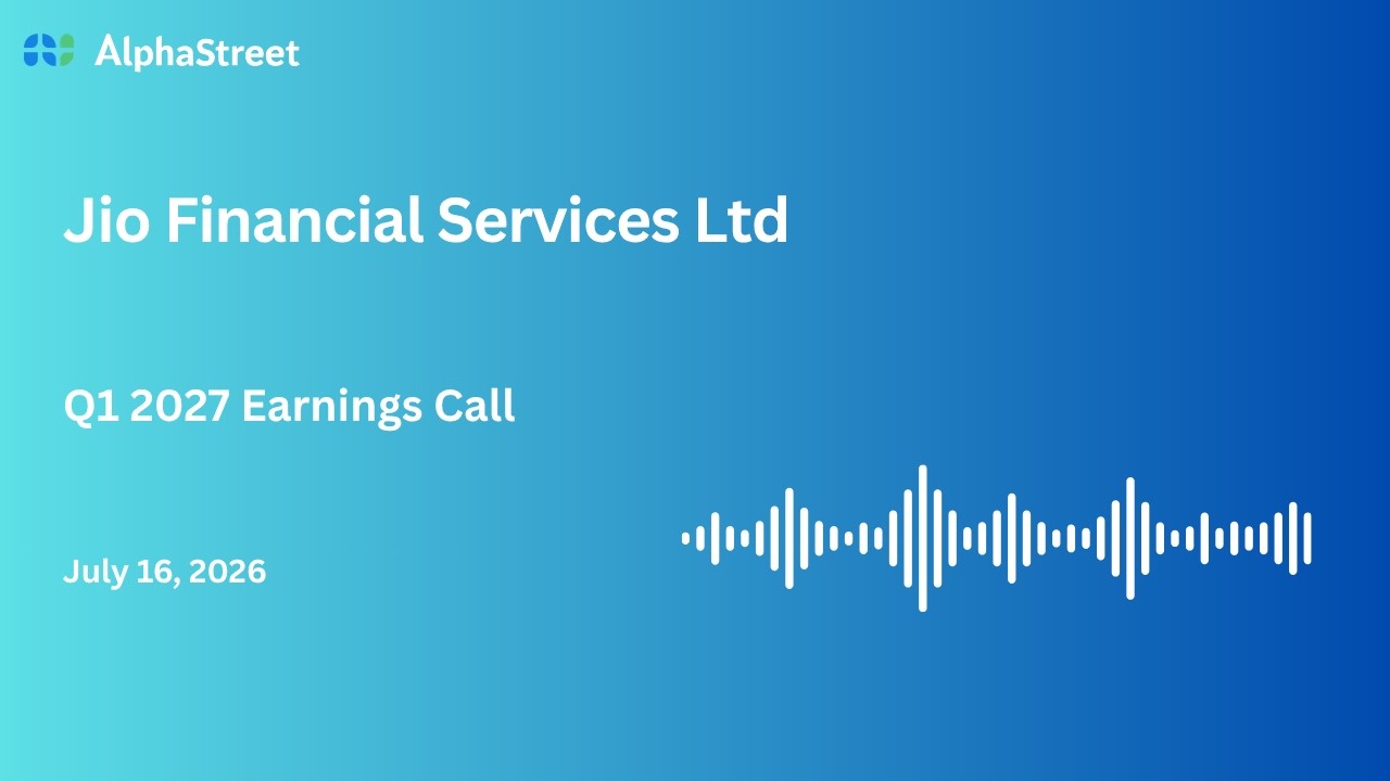 Конференц-звонок Jio Financial Services Ltd по финансовым результатам за 1 квартал 2026-27 финанс...