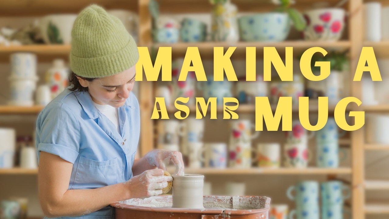 throwing & painting a mug ✦ the FULL pottery process ✦ ASMR