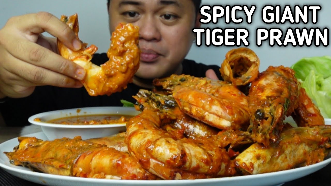SPICY GIANT TIGER PRAWNS | MUKBANG PHILIPPINES