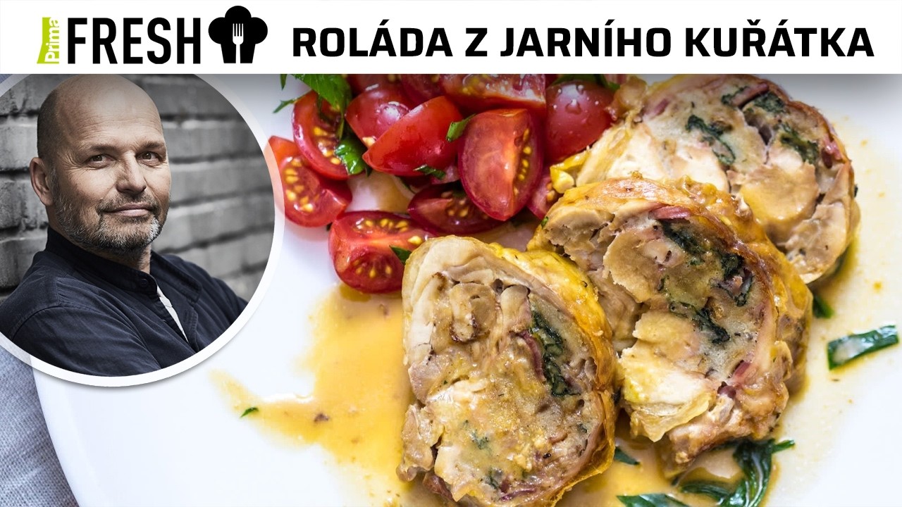 Roláda z jarního kuřátka s estragonovou omáčkou podle Zdeňka Pohlreicha