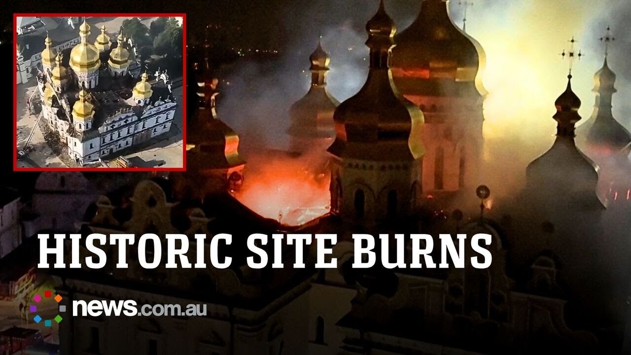 Fire engulfs historic Kyiv monastery after Russian strike