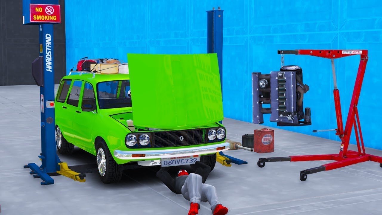 Örümcek Adam Eski Arabaların Motorunu Güçlendiriyor - GTA 5