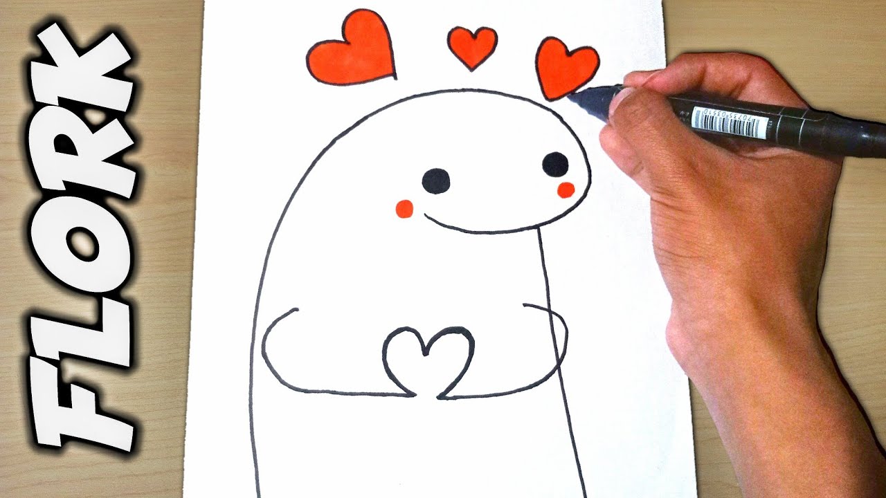 Cómo dibujar a FLORK enamorado • dibujo de SAN VALENTÍN 
