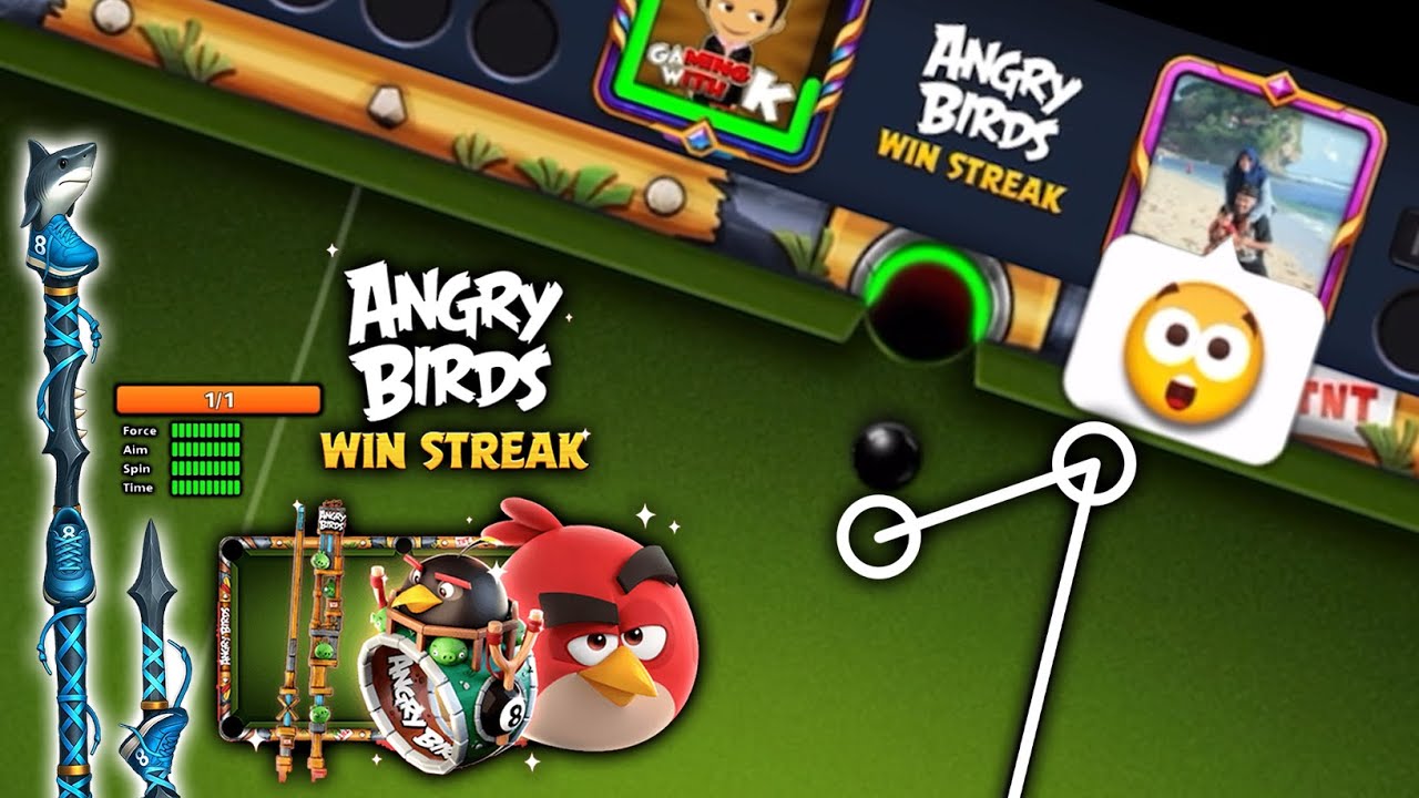 NEW Shark Cue Unlocked for 3600 Cash 🤑 No Chance in Angry Birds Winstreak 😭 GamingWithK 8 ball pool