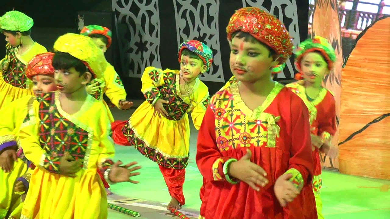 Rajasthani Folk Dance by KG II kids on Annual Day 2017-18 @ KPS Durg