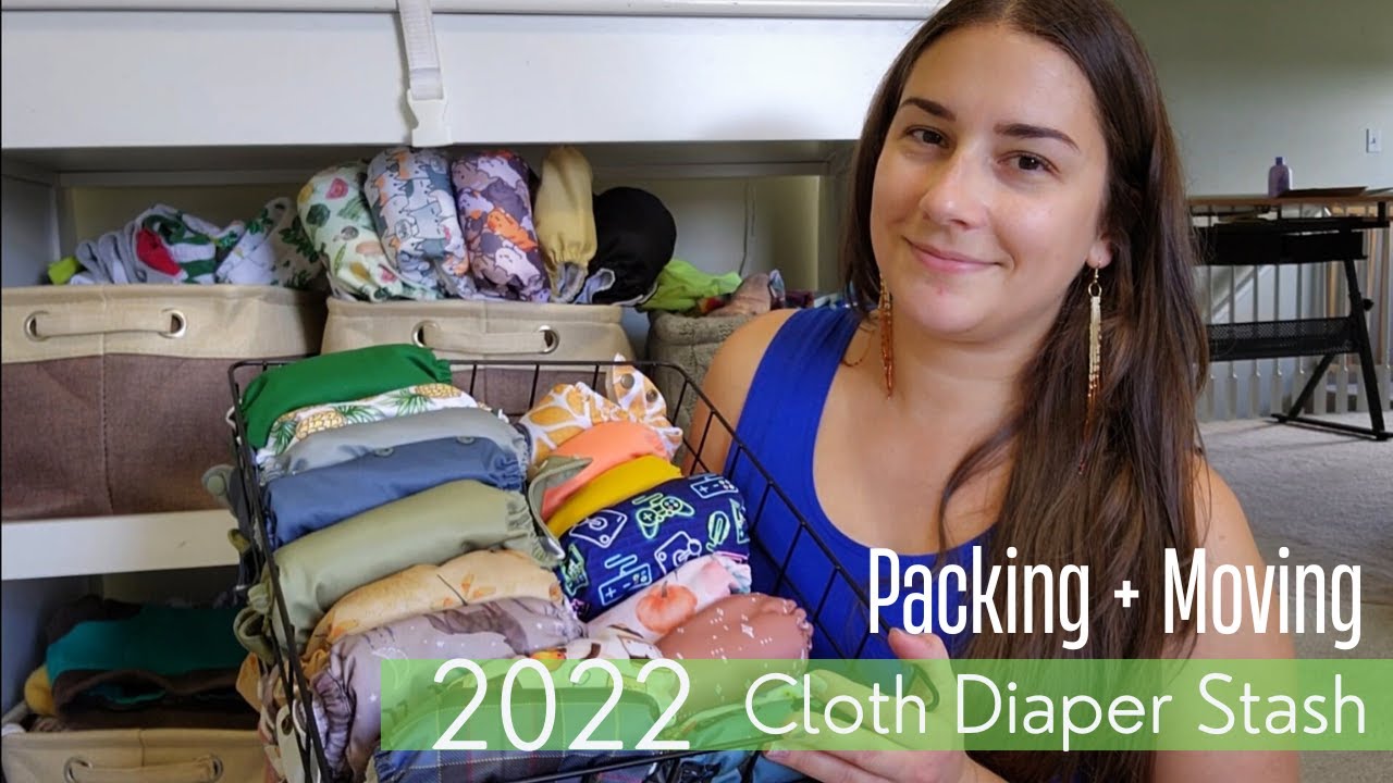 My Cloth Diaper Stash 2022 Downsized for Packing & Moving | Pockets, Preflats, Stretchy Flats + More