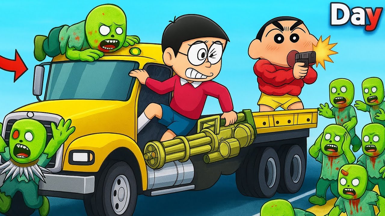 🚨 Shinchan & nobita  ESCAPE Zombie City in Army Truck! 😱 | Roblox Funny Gameplay #jaidmeel