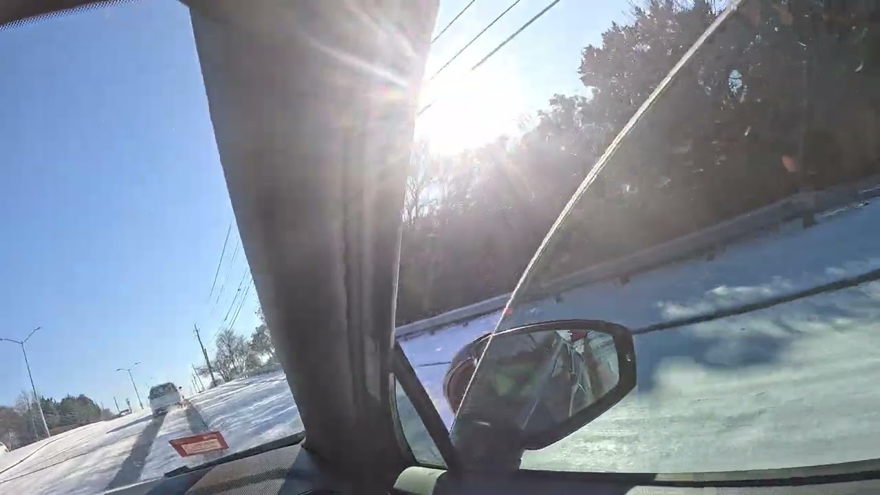 DRIVING TO STORE AFTER HEAVY SNOW IN ,TEXAS