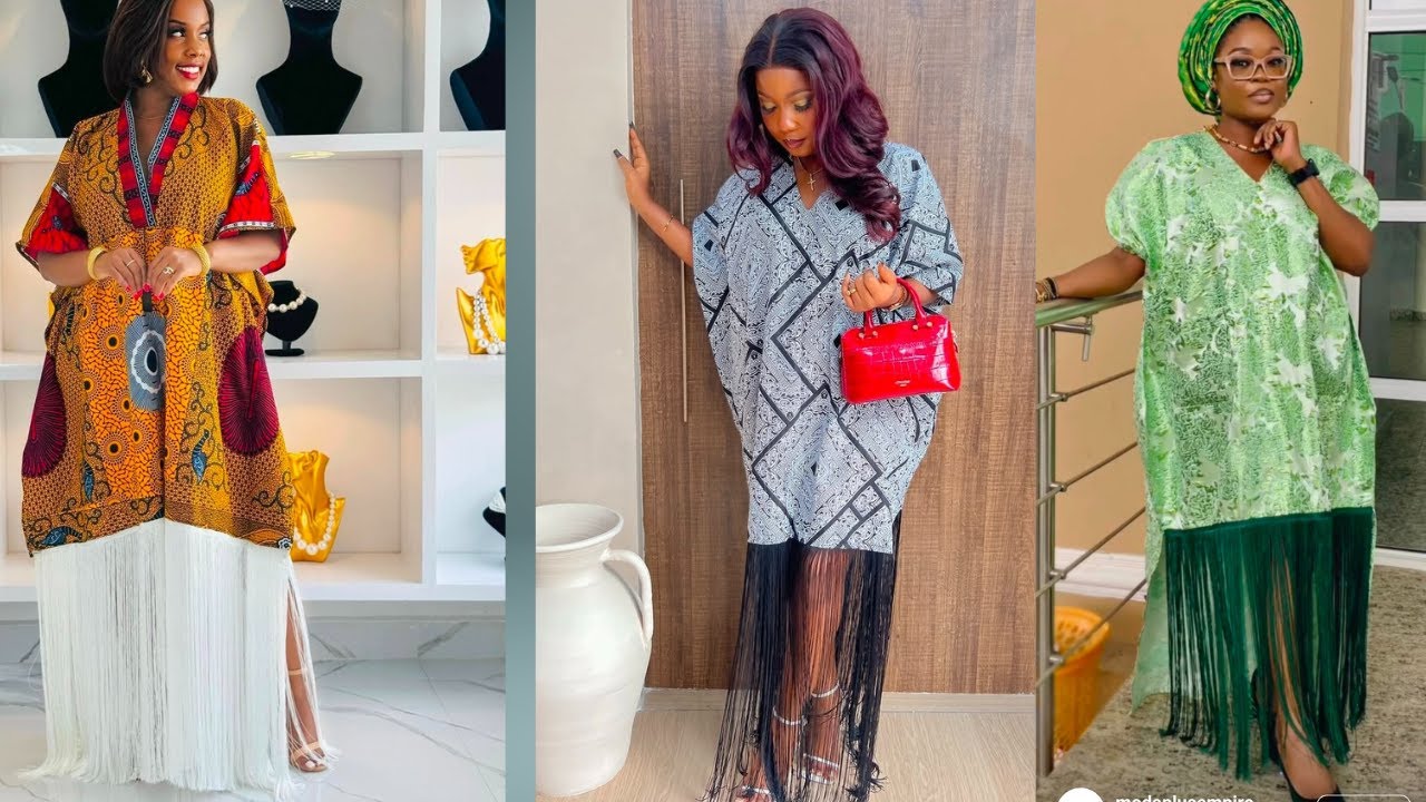 How to Cut and Sew Trendy Bubu  Gown with Fringe /Trendy Bubu 2025.