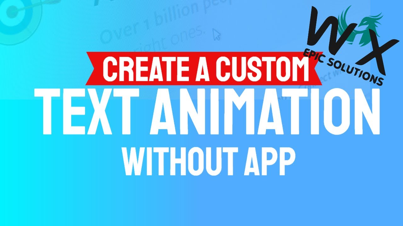 Create a custom Text animation in Wix without an app