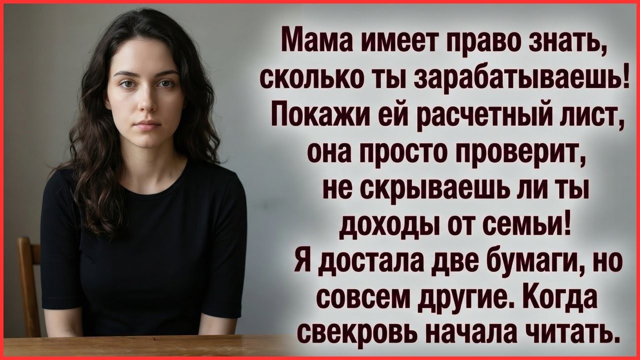 Мама имеет право знать, сколько ты зарабатываешь! Покажи ей расчетный лист  Рассказы из жизни