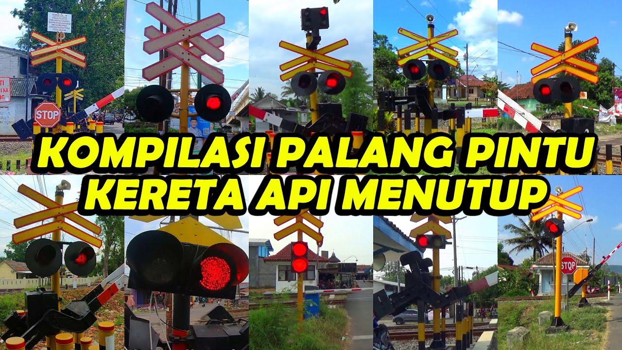 Kompilasi Palang Pintu Perlintasan Kereta Api Indonesia Menutup | Railroad Crossing