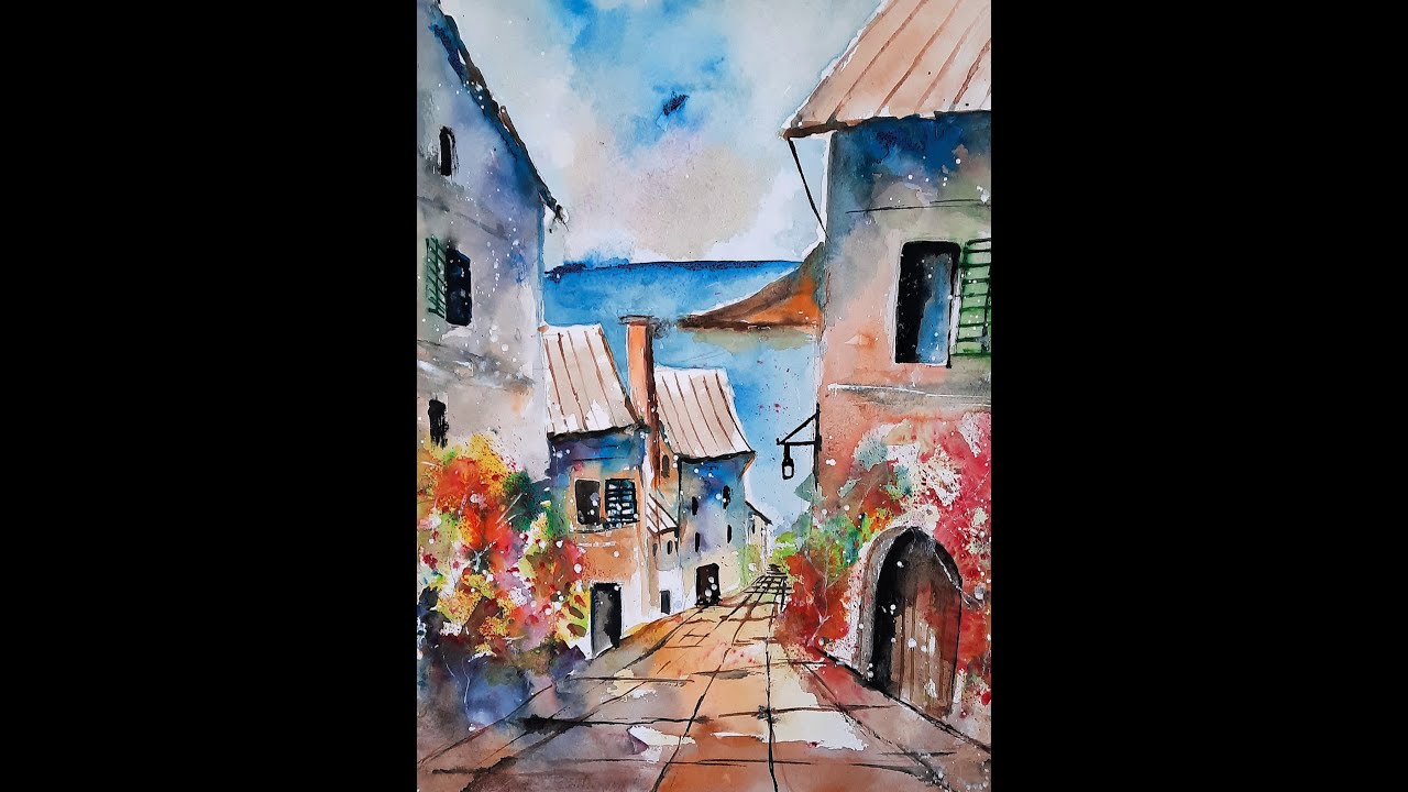 Aquarelltechnik; Gardasee