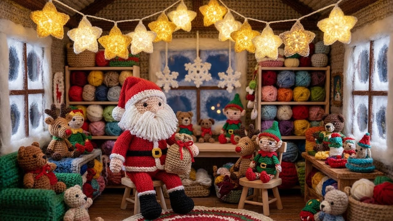 Nostalgic Hand-Knit Christmas Wonderland & Music 🧵🎄 | Cozy Holiday Ambience