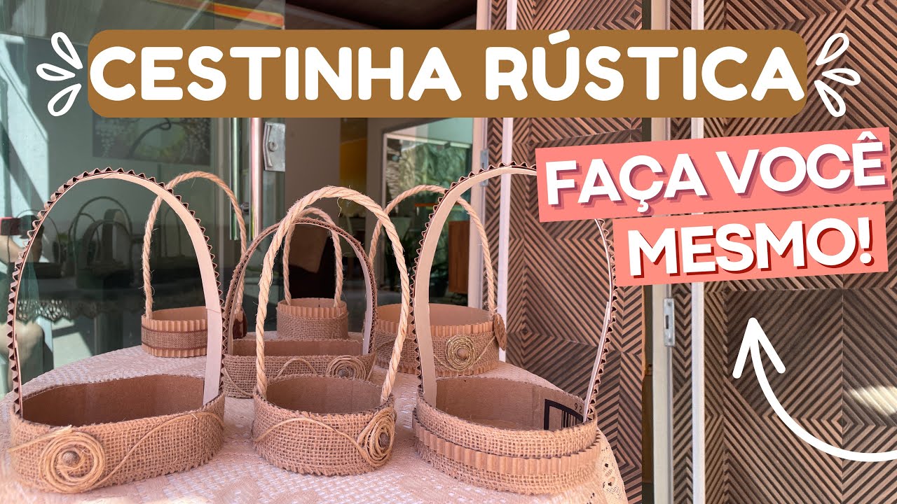 Customizando cestinhas de papelão de maneira rústica