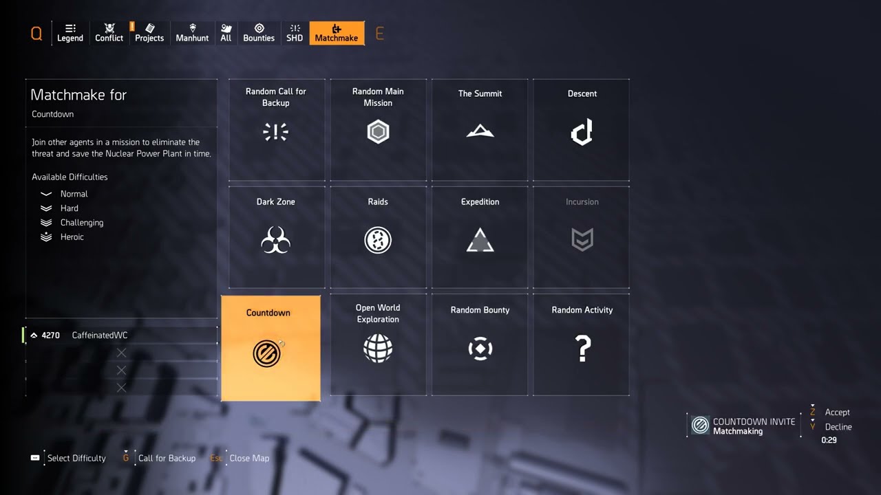 The Division 2 : Select Targeted Loot for Countdown