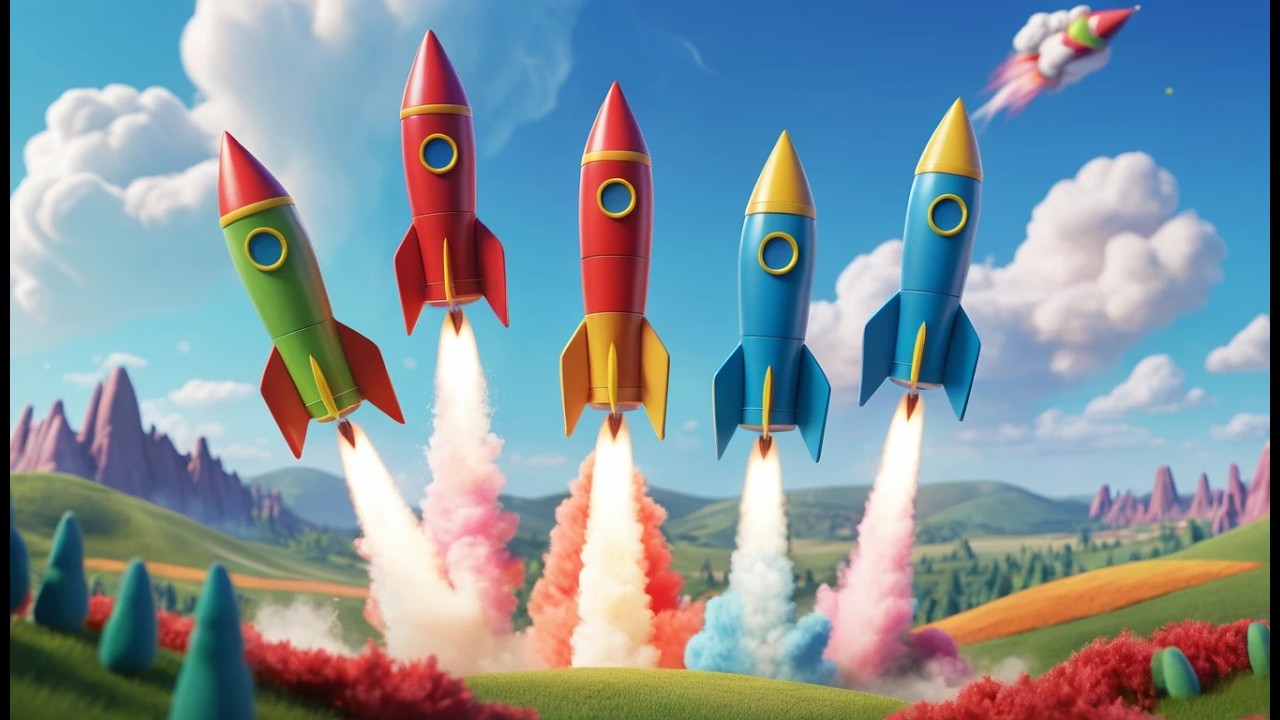 Tres Pequeños Cohetes de Juguete ¡Explosión! | Rimas Infantiles y Canciones de Espacio