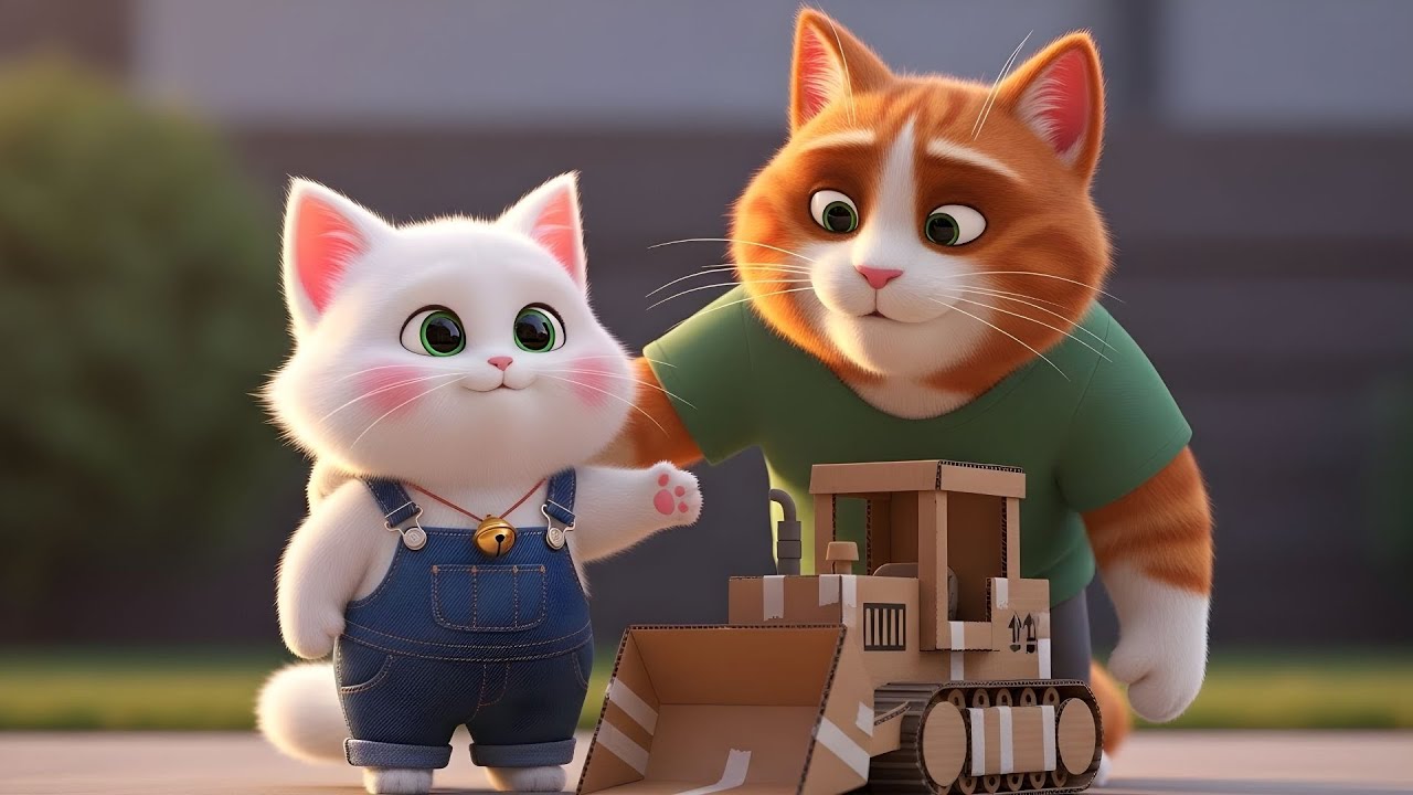 A Kitten’s Cardboard Bulldozer Is Destroyed — A Father’s Love Changes Everything | AI Cat Story