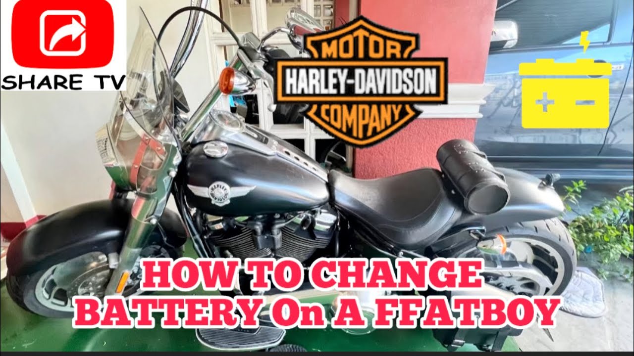 How To Change Battery On A HARLEY DAVIDSON FATBOY FLFB With Yuasa YTX 20L-BS @sharetvph