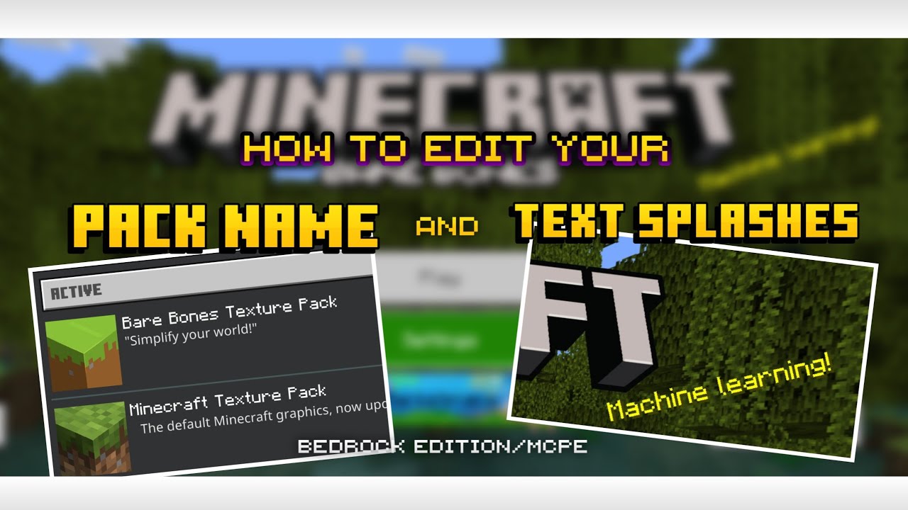 How to Add Splashes and Edit Your Pack's Name and Description (MCPE/Bedrock Edition) | Texture Pack