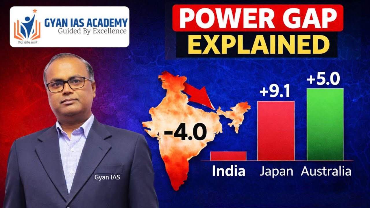 Power Gap Index Explained 2026: India’s Strategic Shortfall & Economic Survey Insights – Gyan IAS