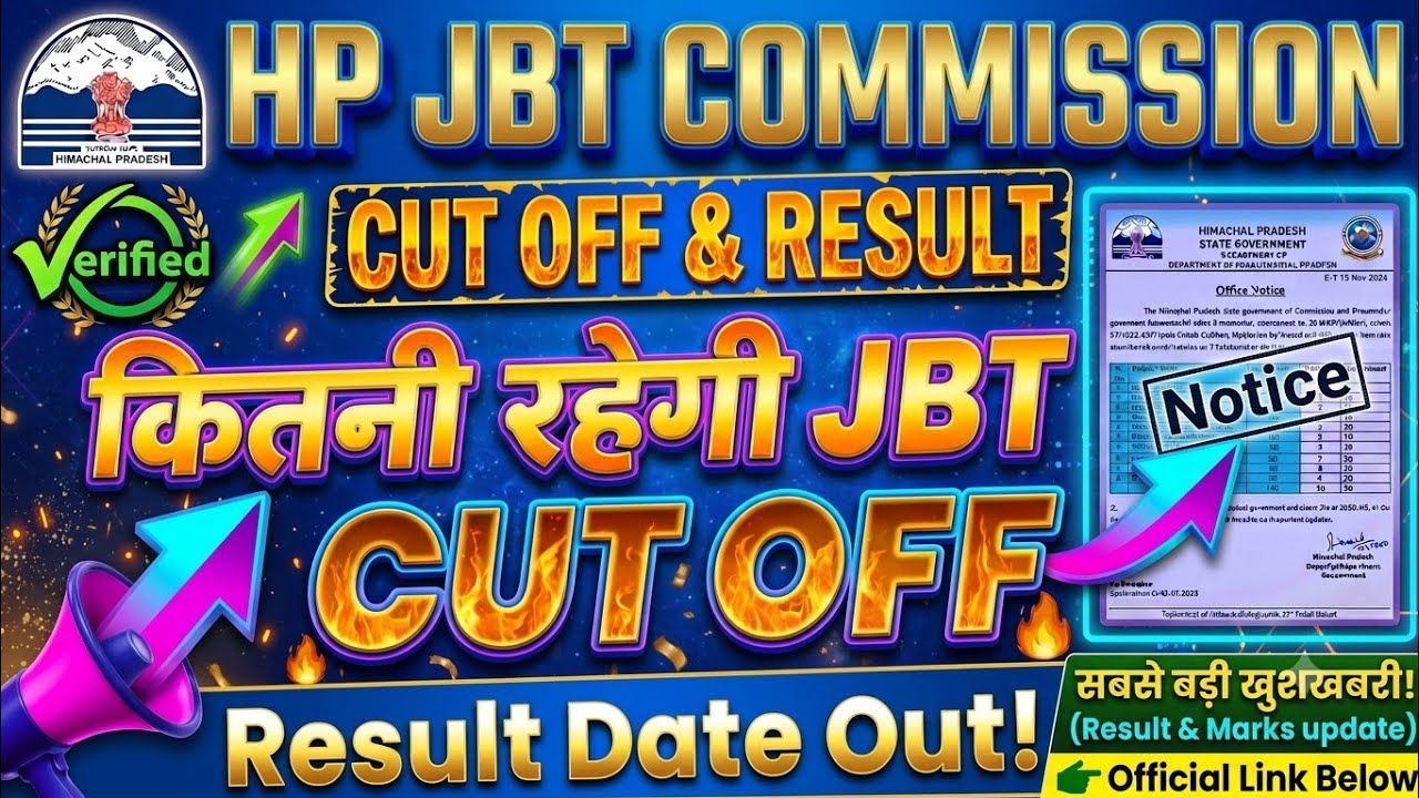 HPRCA JBT Result | Final Merit List 2026 PDF | HP JBT Commission Category-Wise Cutoff Marks