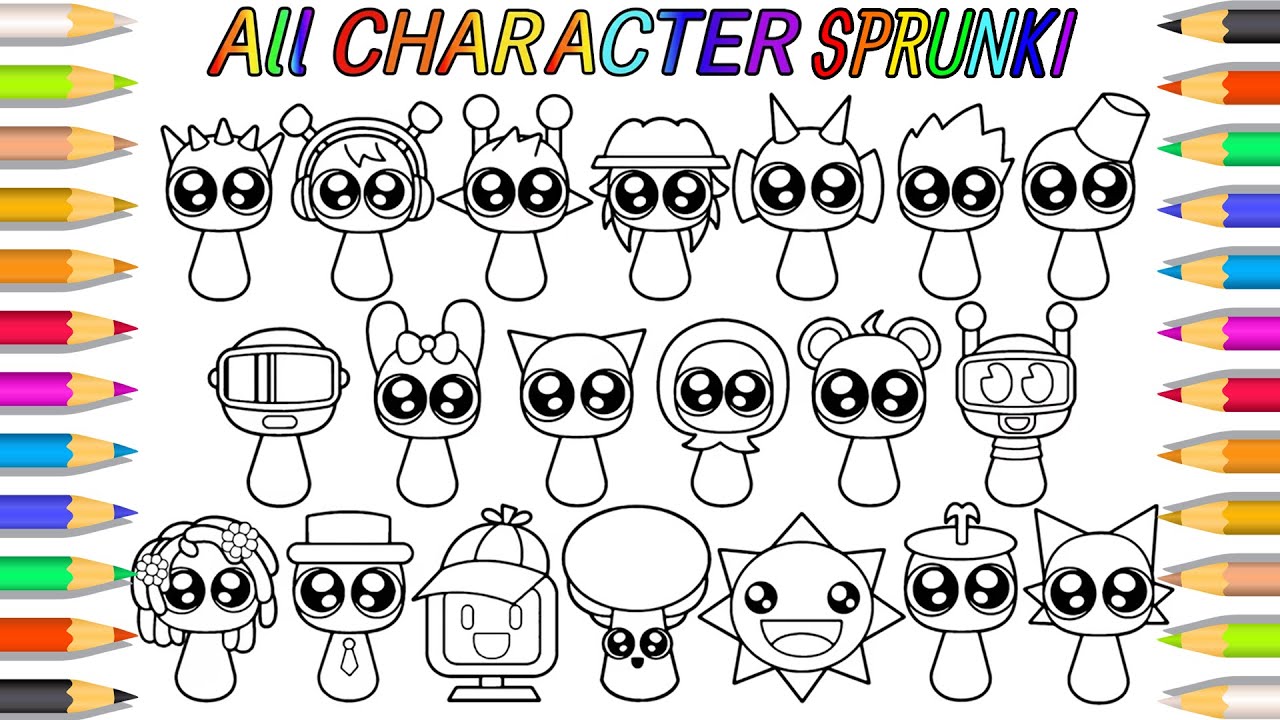 Incredibox SPRUNKI Coloring New Pages | Satisfying Coloring SPRUNKI Characters!