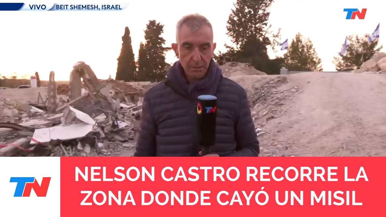 LA DESTRUCCIÓN DE LA GUERRA: Nelson Castro recorre el lugar donde cayó un misil iraní
