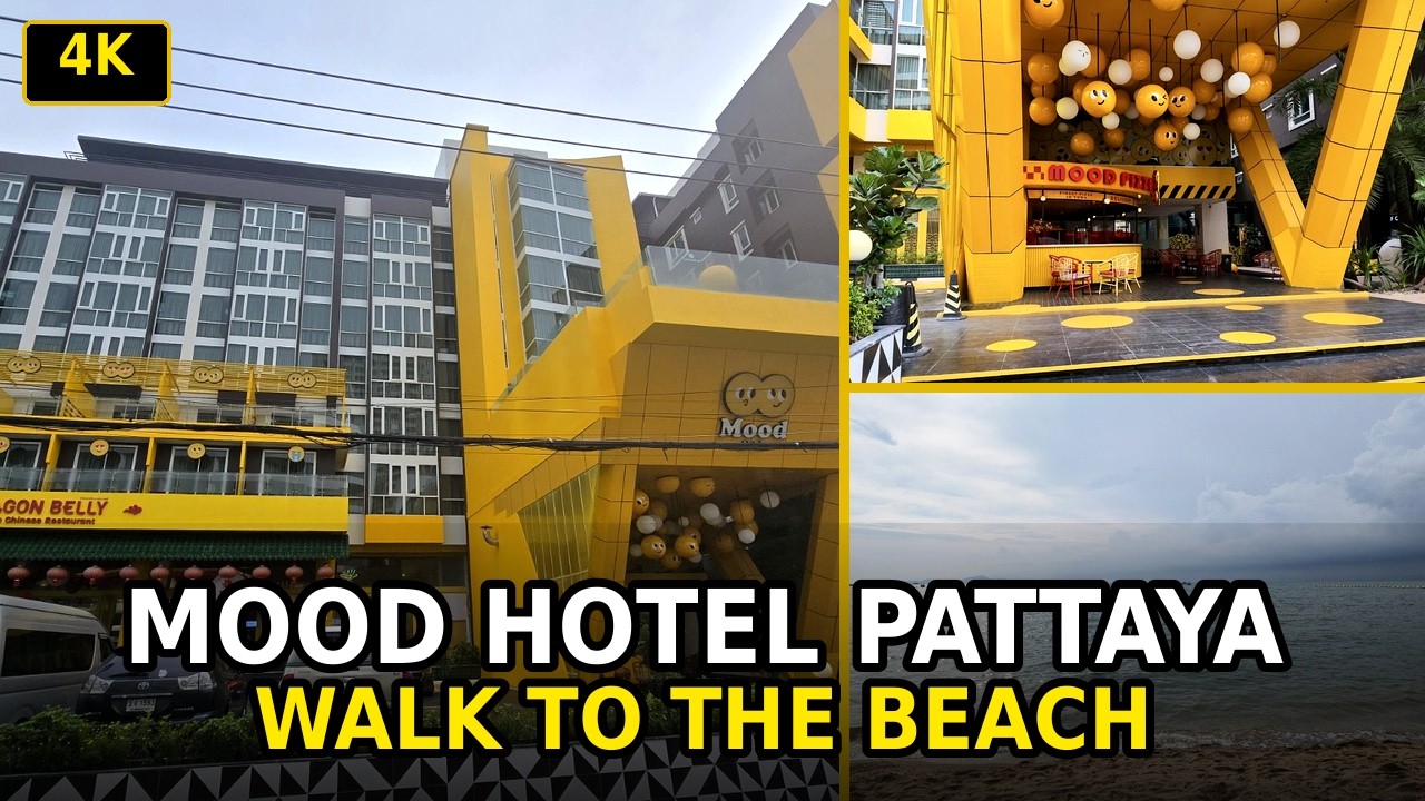 Mood Hotel Pattaya - Hotel Area + Walk to Pattaya Beach | Thailand (4K)