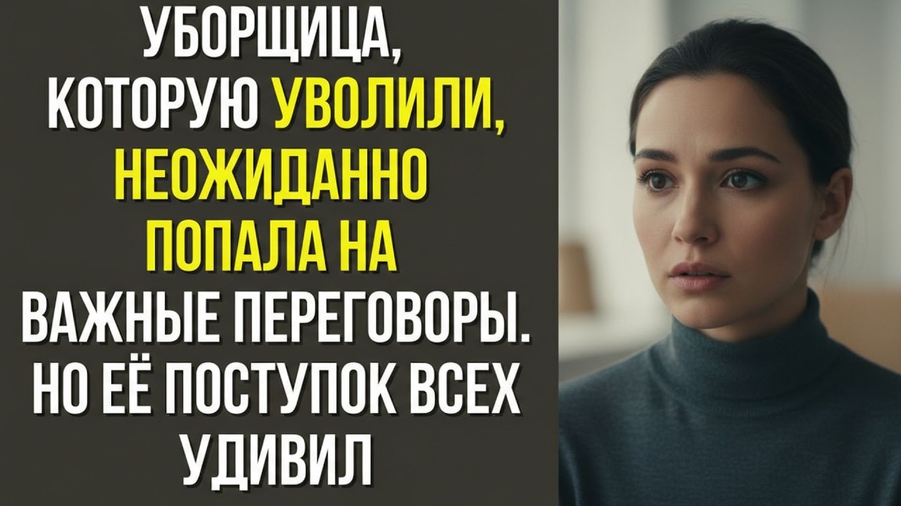 Уборщица, которую уволили, неожиданно попала на важные переговоры  Но её поступок всех удивил