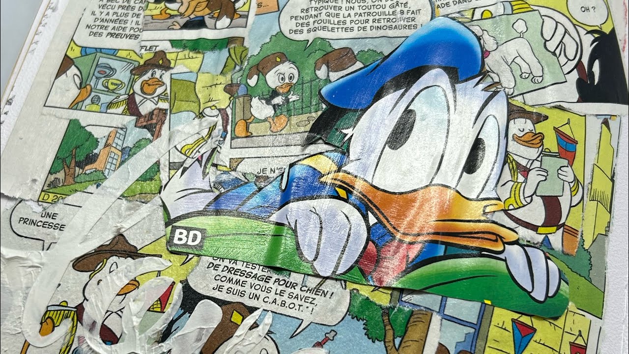 Une page disney ensemble // vive la récup pour le art journal