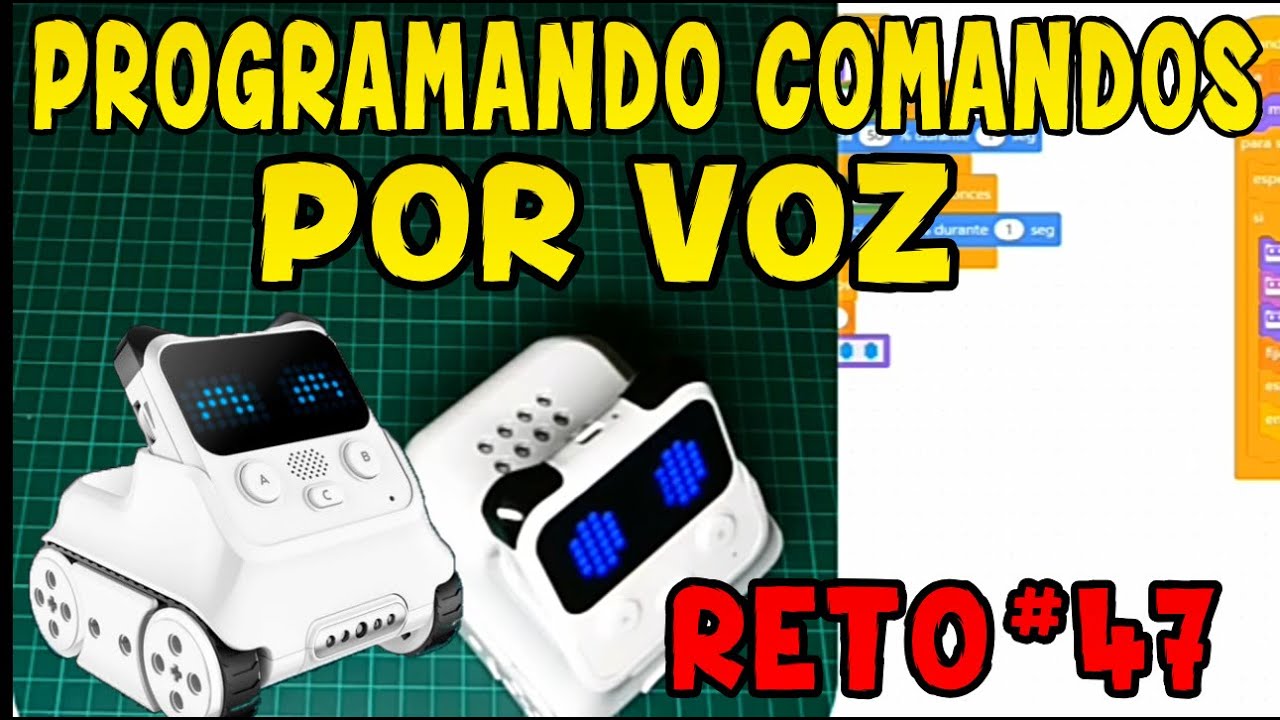Reto 47 con Codey Rocky programando comandos por reconocimiento de voz